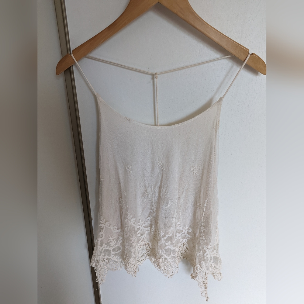 UO Pins and Needs Lace T Back Tank